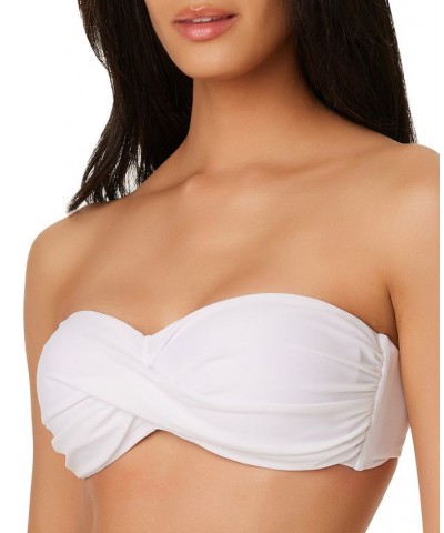 Twist Bandeau Bikini Top White $21.60 Swimsuits