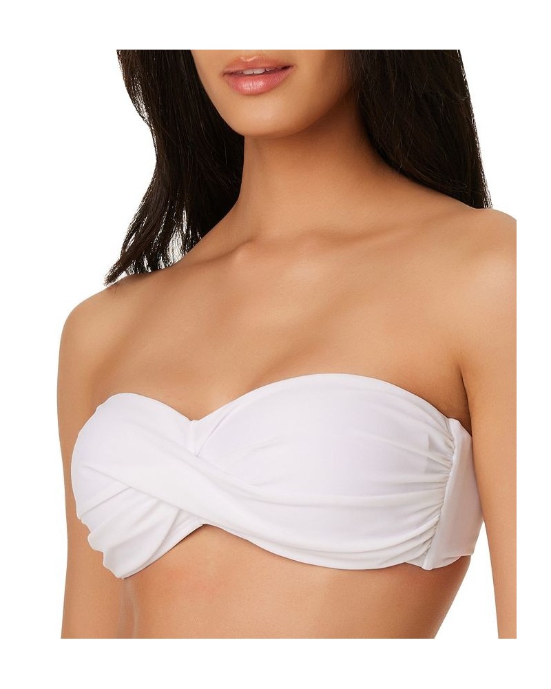 Twist Bandeau Bikini Top White $21.60 Swimsuits