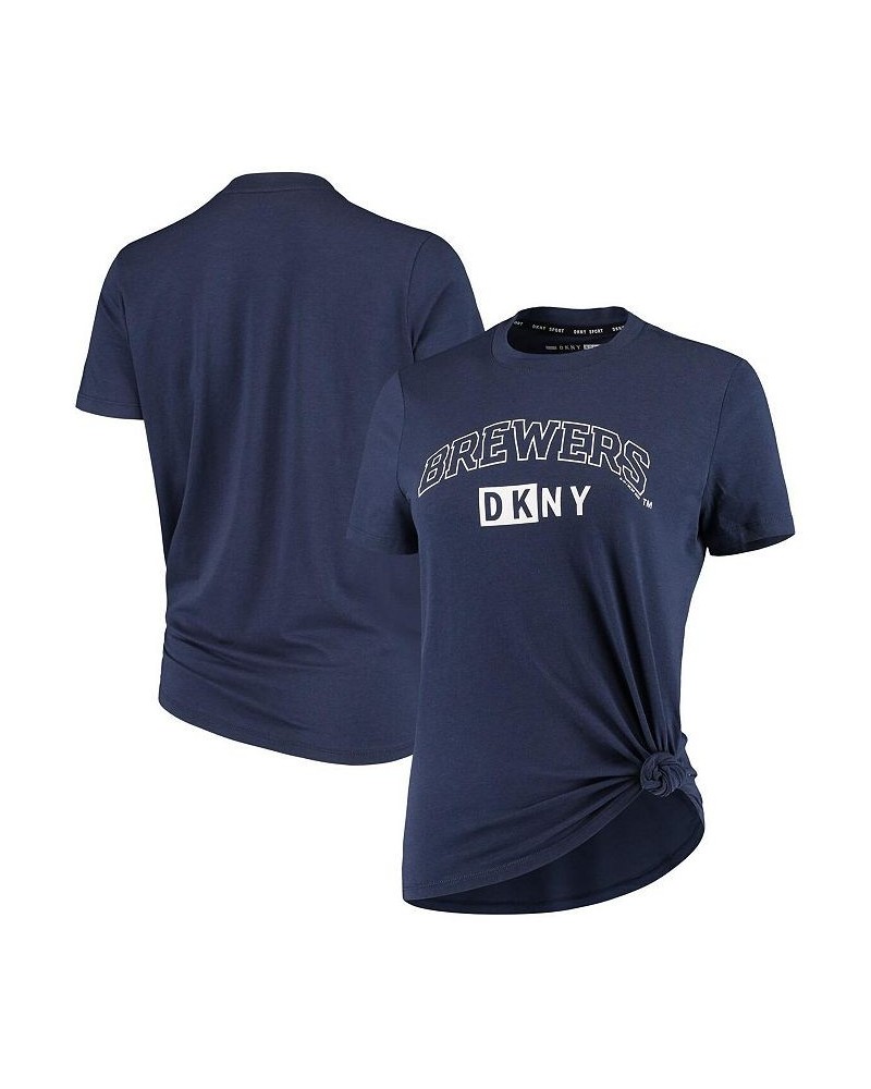 Women's Navy Milwaukee Brewers The Abbigail T-shirt Navy $30.79 Tops