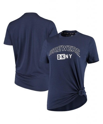 Women's Navy Milwaukee Brewers The Abbigail T-shirt Navy $30.79 Tops