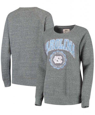 Women's Heathered Gray North Carolina Tar Heels Edith Vintage-Like Knobi Pullover Sweatshirt Heathered Gray $38.49 Sweatshirts