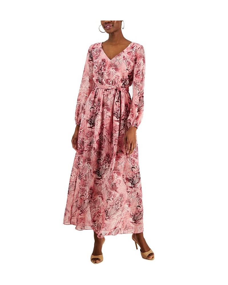 Women's Printed Long-Sleeve Maxi Dress Inc Blush Combo $35.19 Dresses
