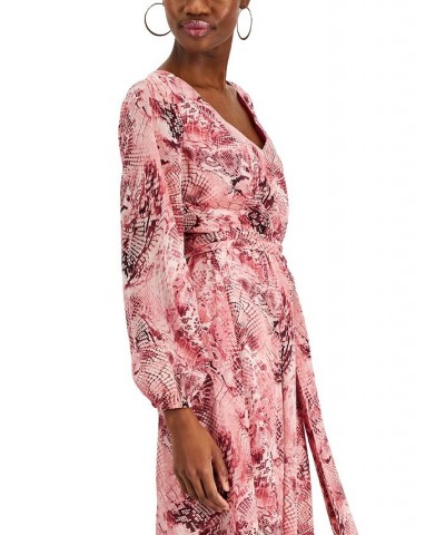 Women's Printed Long-Sleeve Maxi Dress Inc Blush Combo $35.19 Dresses