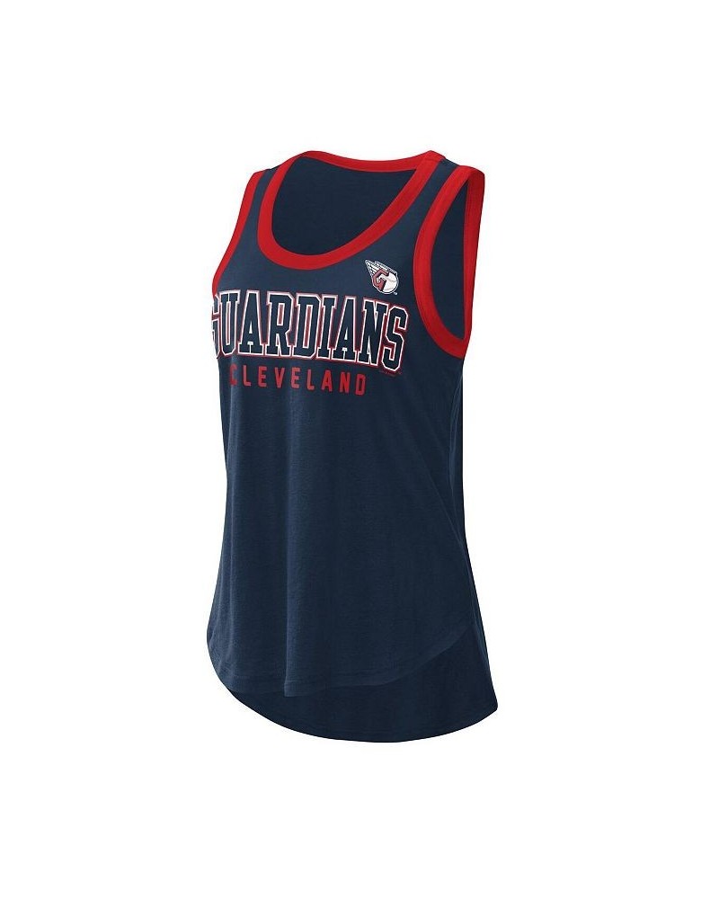 Women's Navy Cleveland Guardians Clubhouse Tank Top Blue $18.54 Tops