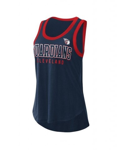 Women's Navy Cleveland Guardians Clubhouse Tank Top Blue $18.54 Tops