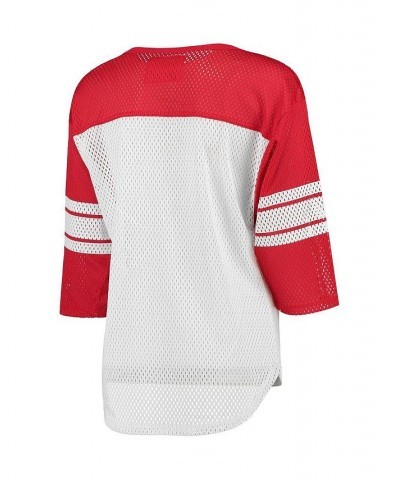 Women's White and Red Tampa Bay Buccaneers First Team Three-Quarter Sleeve Mesh T-shirt White, Red $20.16 Tops