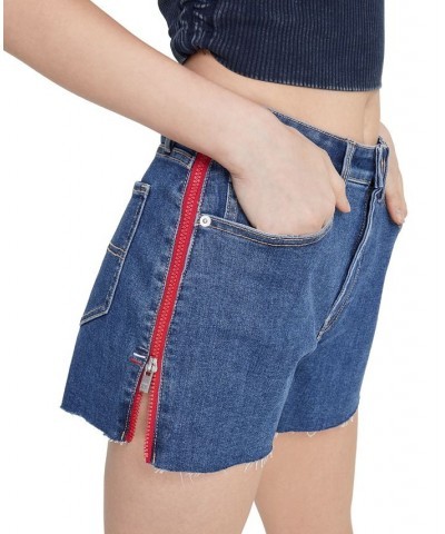 High-Rise Logo-Zipper Shorts Victoria Blue $19.14 Shorts