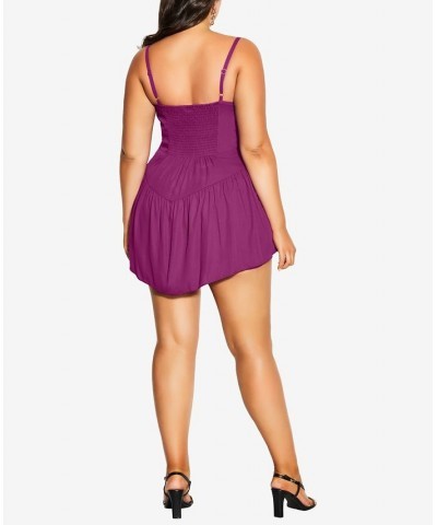 Trendy Plus Size Addison Playsuit Shorts Magenta $54.18 Shorts