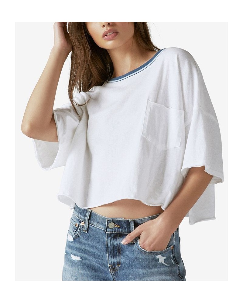 Women's Oversized Cotton T-Shirt Bright White $22.28 Tops