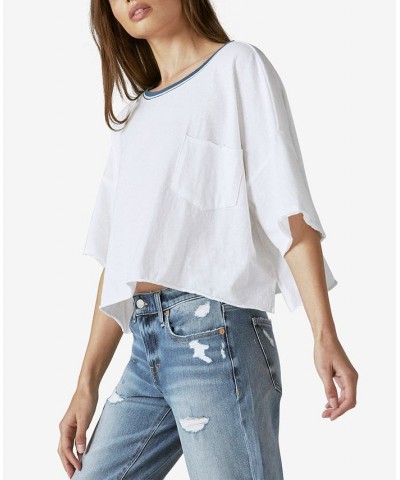 Women's Oversized Cotton T-Shirt Bright White $22.28 Tops