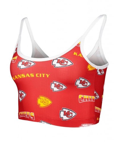 Women's Red White Kansas City Chiefs Breakthrough Allover Knit Sports Bra Red $13.50 Bras