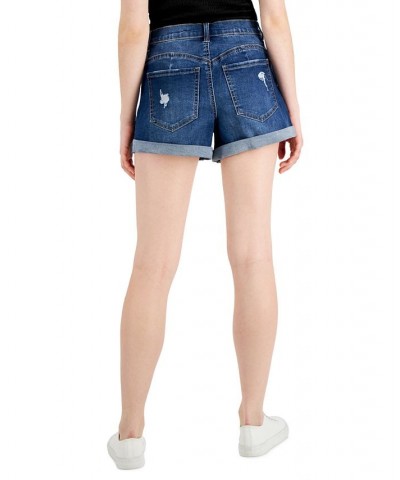 Juniors' 4" High-Rise Curvy Denim Shorts Glisten $13.24 Shorts