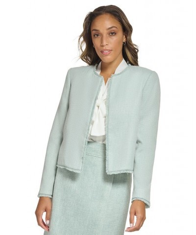 Women's Open Front Tweed Jacket Jadeite Multi $55.13 Jackets