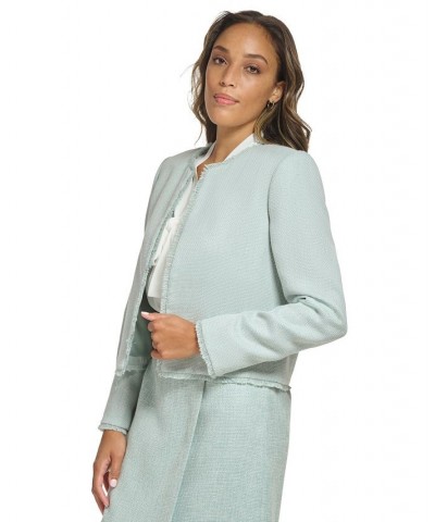 Women's Open Front Tweed Jacket Jadeite Multi $55.13 Jackets