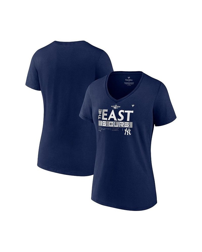 Women's Branded Navy New York Yankees 2022 AL East Division Champions Locker Room Plus Size V-Neck T-shirt Navy $24.00 Tops