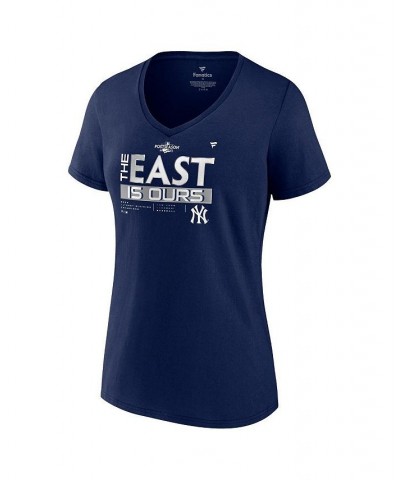 Women's Branded Navy New York Yankees 2022 AL East Division Champions Locker Room Plus Size V-Neck T-shirt Navy $24.00 Tops