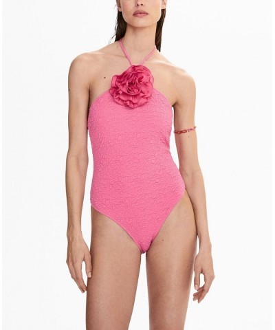 Women's Textured Swimsuit Pink $45.00 Swimsuits