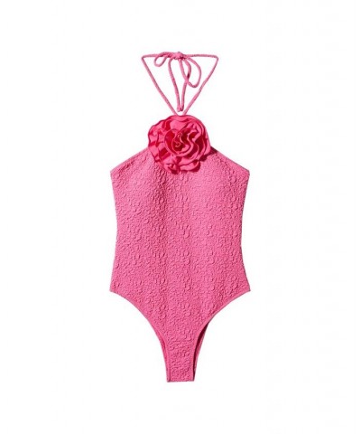 Women's Textured Swimsuit Pink $45.00 Swimsuits