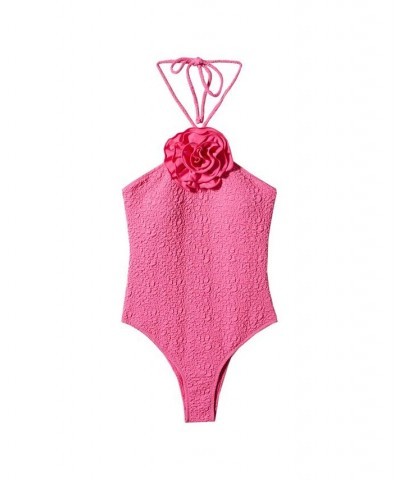 Women's Textured Swimsuit Pink $45.00 Swimsuits