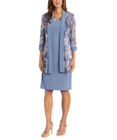 Petite Dress & Printed Jacket Steel $33.79 Dresses