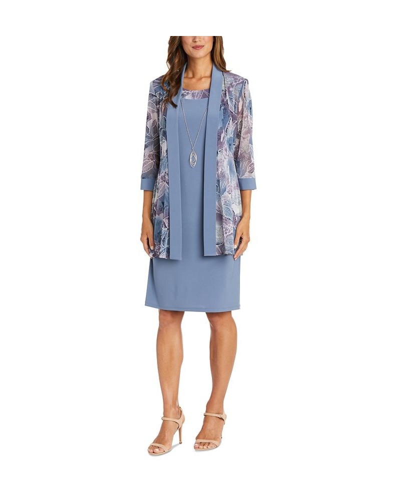 Petite Dress & Printed Jacket Steel $33.79 Dresses