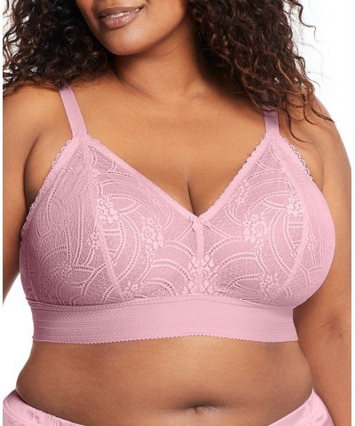 Plus Size Full Figure Bramour Gramercy Luxe Lace Wireless Bralette Purple $25.28 Bras