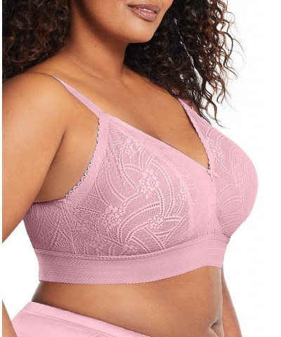 Plus Size Full Figure Bramour Gramercy Luxe Lace Wireless Bralette Purple $25.28 Bras