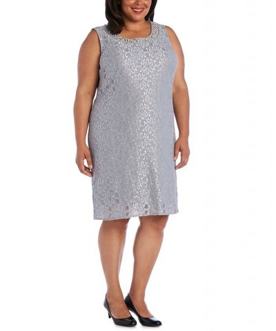 Plus Size Lace Dress & Jacket Gray $62.55 Dresses