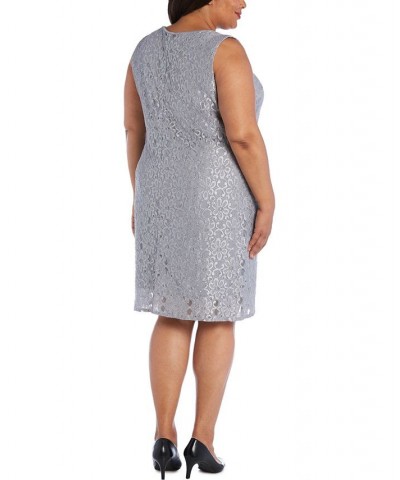 Plus Size Lace Dress & Jacket Gray $62.55 Dresses