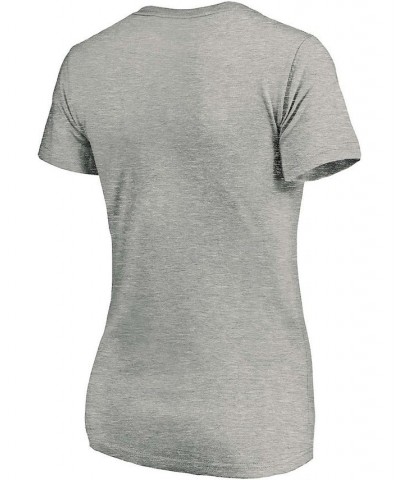 Women's Heathered Gray Oregon Ducks Primary Logo V-Neck T-shirt Gray $20.64 Tops