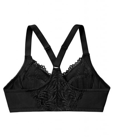 Women's Plus Size Wonder Wire Front Close T-Back Bra Black $27.56 Bras