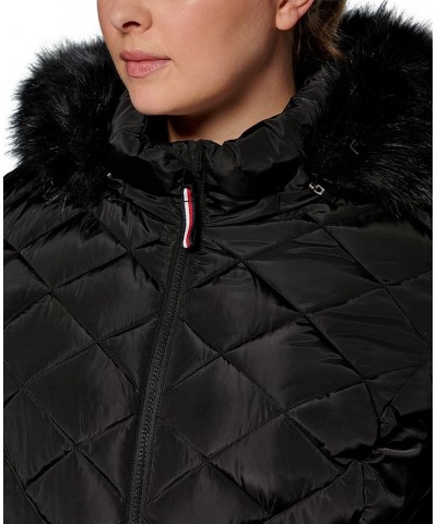 Plus Size Faux-Fur-Trim Hooded Puffer Coat Black $74.10 Coats