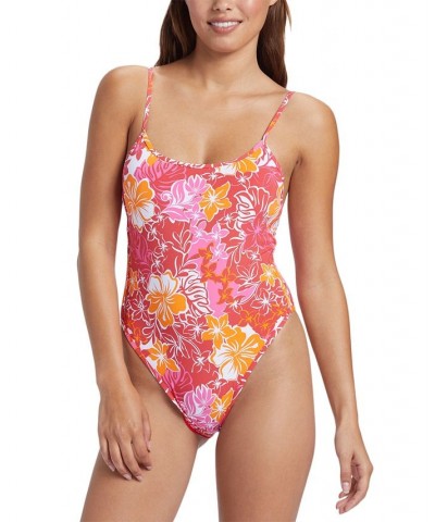 Juniors' Sea Spray Printed One-Piece Swimsuit Hilo Hibiscus $50.40 Swimsuits