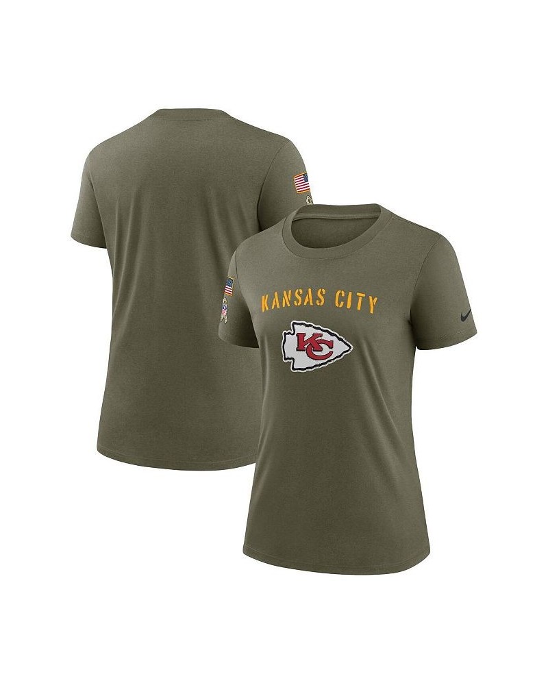 Women's Olive Kansas City Chiefs 2022 Salute to Service Legend T-shirt Green $25.85 Tops