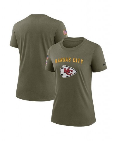 Women's Olive Kansas City Chiefs 2022 Salute to Service Legend T-shirt Green $25.85 Tops