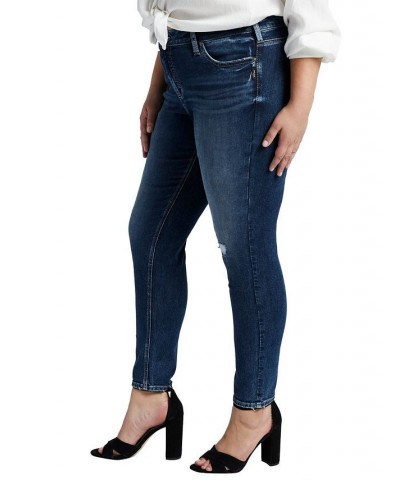 Plus Size Elyse Mid Rise Skinny Jeans Indigo $33.28 Jeans