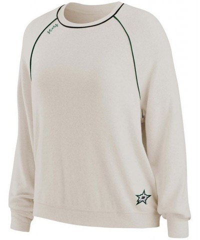 Women's Oatmeal Dallas Stars Raglan Pullover Sweatshirt Pants Lounge Set Oatmeal $48.40 Pajama