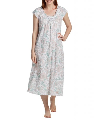 Women's Floral Short-Sleeve Nightgown Peach / Mint Botanical $24.38 Sleepwear