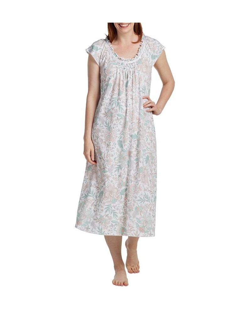 Women's Floral Short-Sleeve Nightgown Peach / Mint Botanical $24.38 Sleepwear
