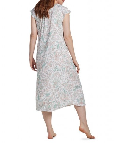 Women's Floral Short-Sleeve Nightgown Peach / Mint Botanical $24.38 Sleepwear