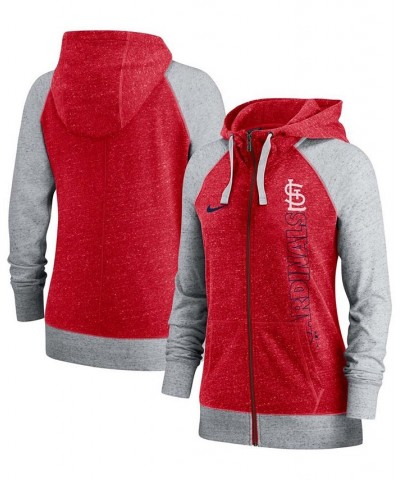 Women's Red St. Louis Cardinals In Pocket Gym Vintage Full-Zip Hoodie Red $38.40 Tops