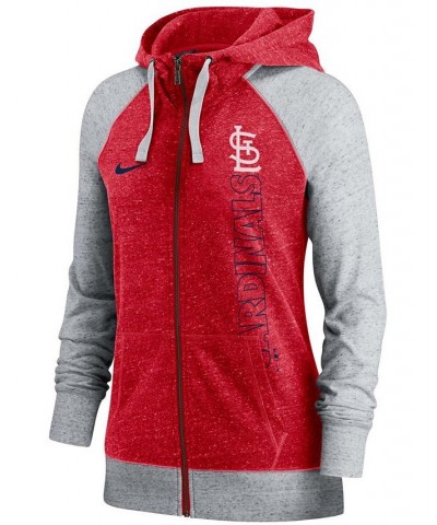 Women's Red St. Louis Cardinals In Pocket Gym Vintage Full-Zip Hoodie Red $38.40 Tops