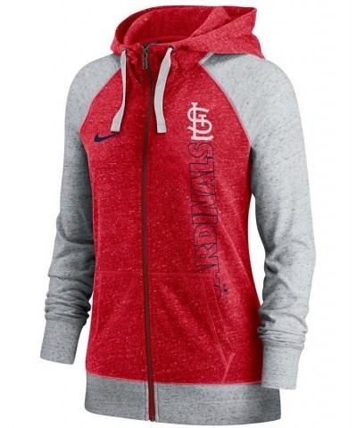 Women's Red St. Louis Cardinals In Pocket Gym Vintage Full-Zip Hoodie Red $38.40 Tops