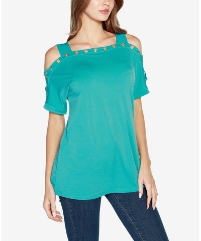 Women's Cold-Shoulder Top Raspberry Beret $17.84 Tops