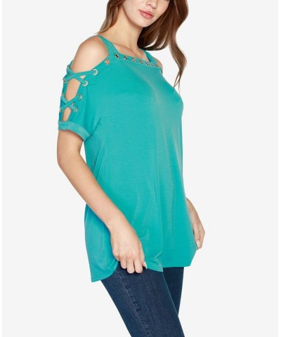 Women's Cold-Shoulder Top Raspberry Beret $17.84 Tops