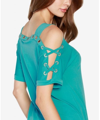 Women's Cold-Shoulder Top Raspberry Beret $17.84 Tops