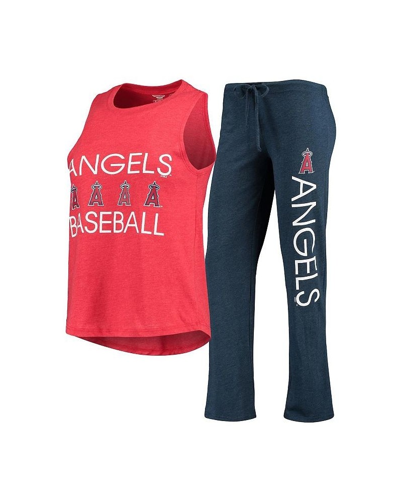 Women's Navy Red Los Angeles Angels Meter Muscle Tank Top and Pants Sleep Set Navy, Red $31.85 Pajama