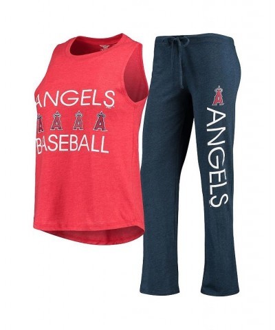 Women's Navy Red Los Angeles Angels Meter Muscle Tank Top and Pants Sleep Set Navy, Red $31.85 Pajama