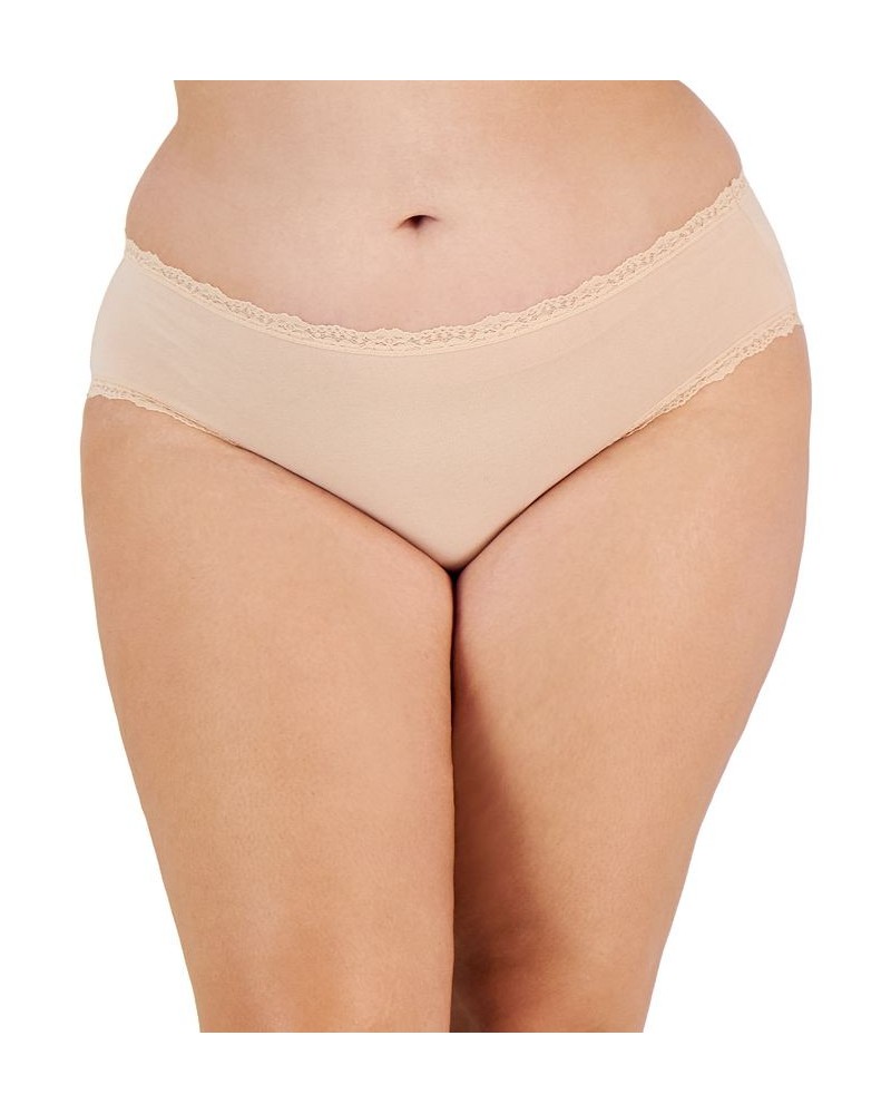 Plus Size Lace-Trim Hipster Underwear Chai $9.11 Panty