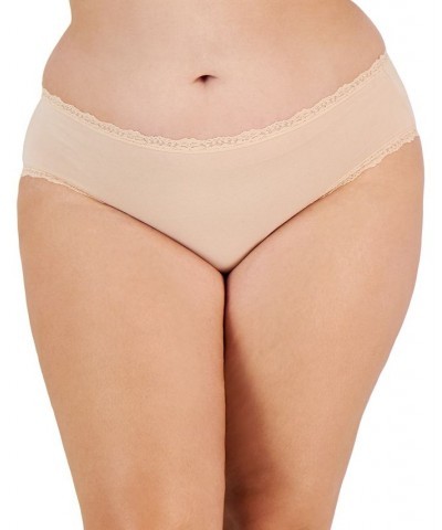 Plus Size Lace-Trim Hipster Underwear Chai $9.11 Panty